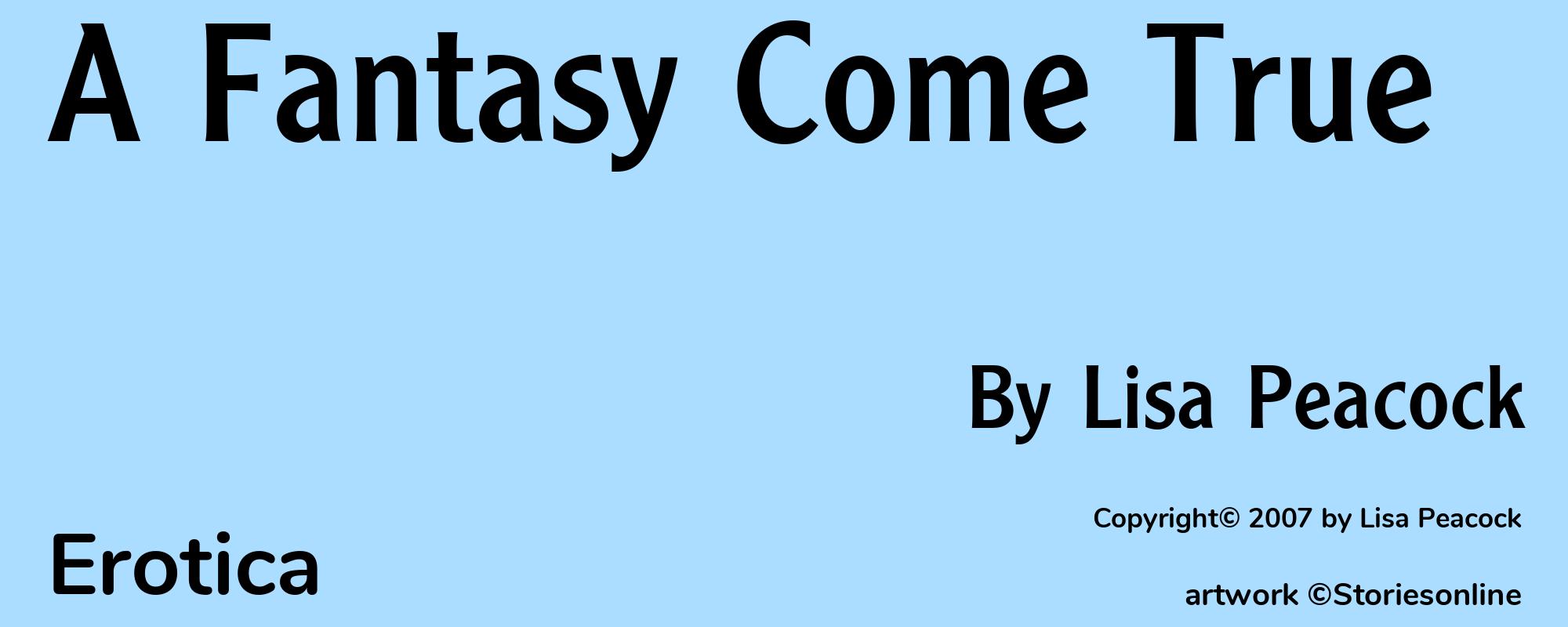 A Fantasy Come True - Cover