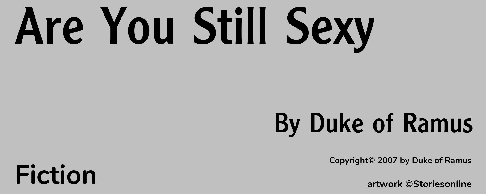 Are You Still Sexy - Cover