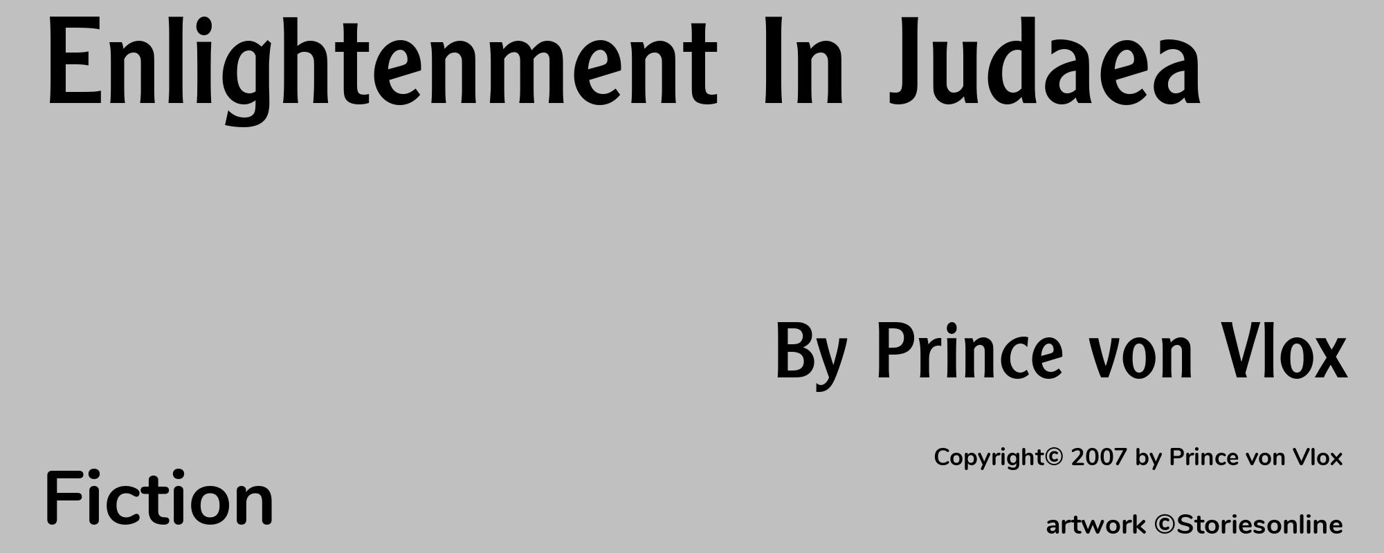 Enlightenment In Judaea - Cover