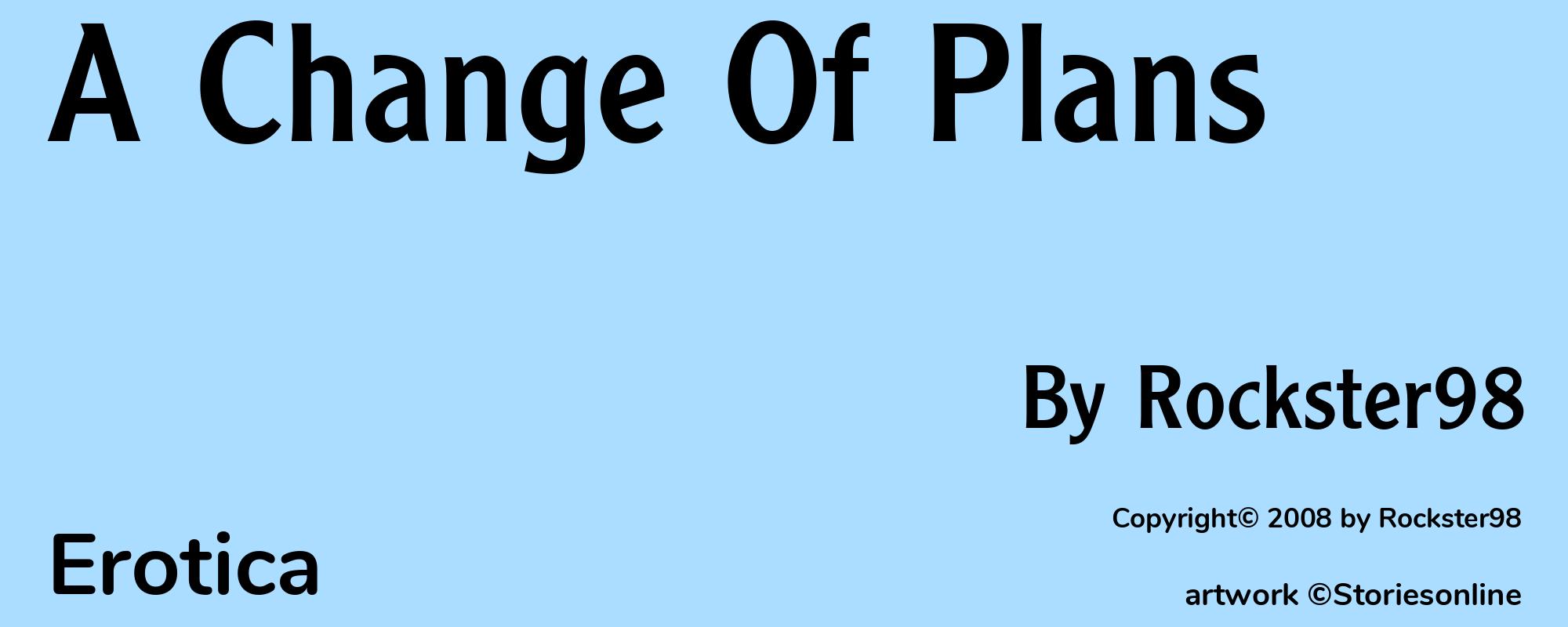 A Change Of Plans - Cover