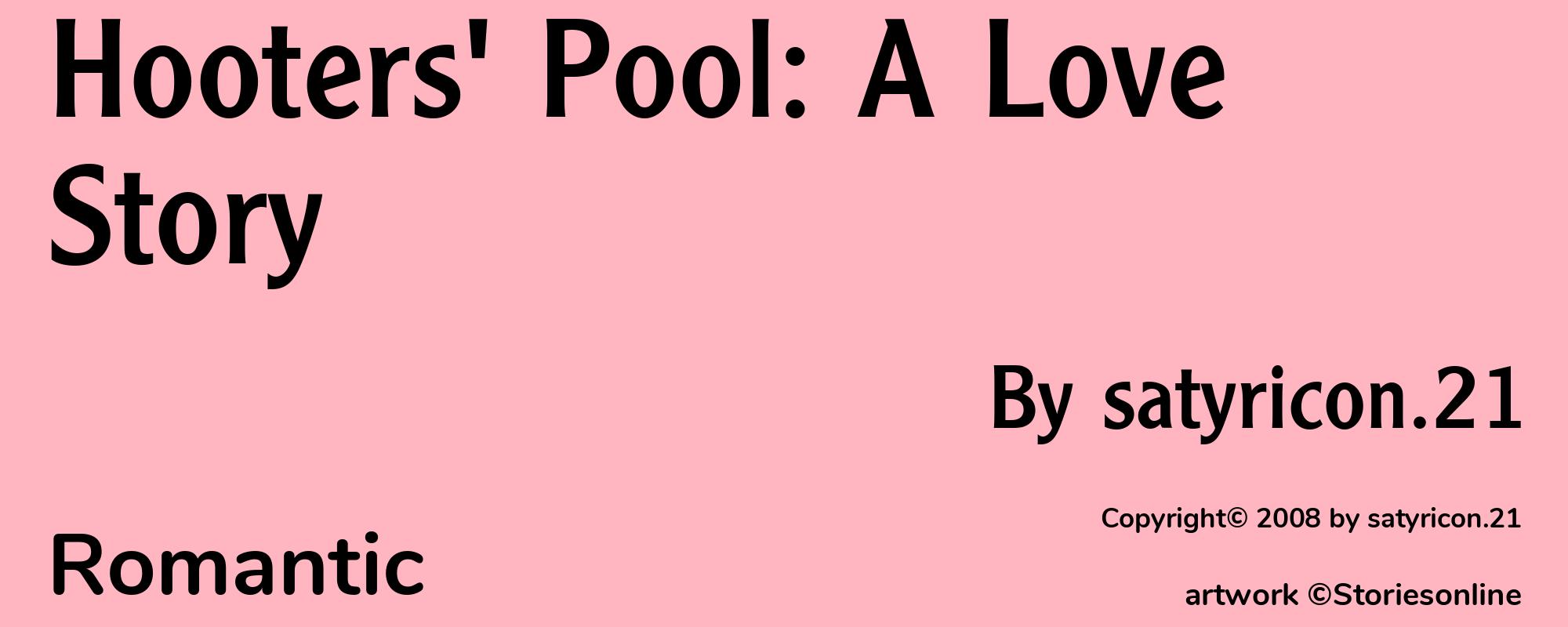 Hooters' Pool: A Love Story - Cover