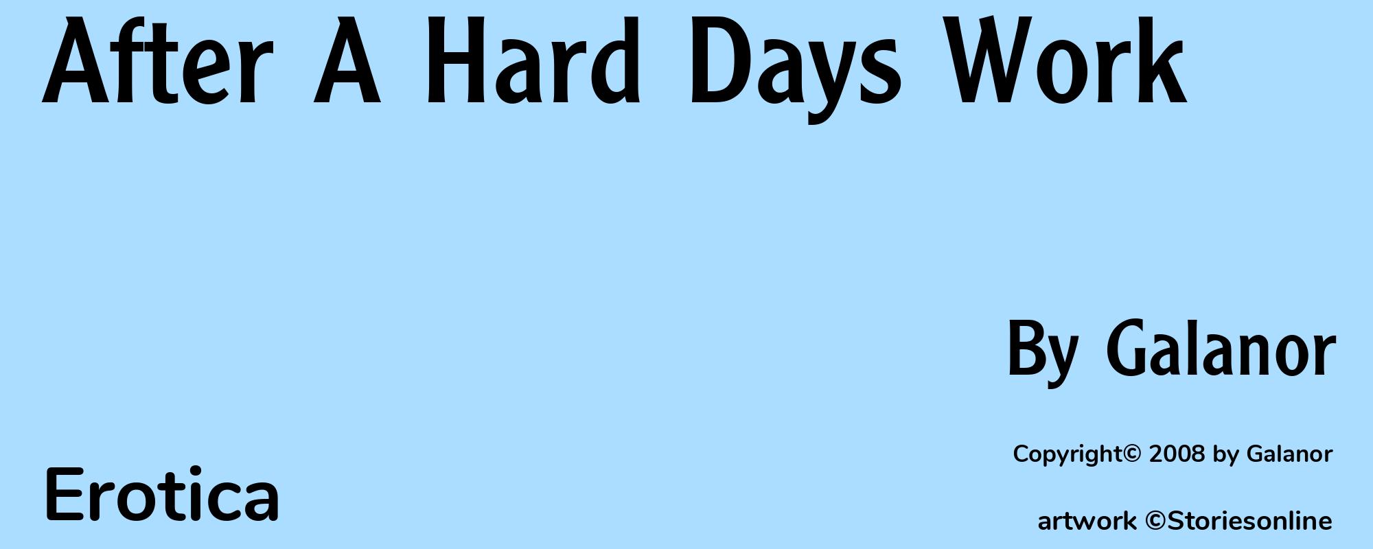 After A Hard Days Work - Cover