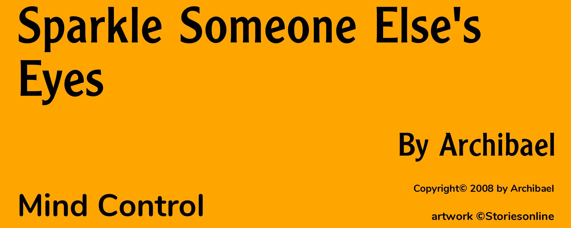 Sparkle Someone Else's Eyes - Cover