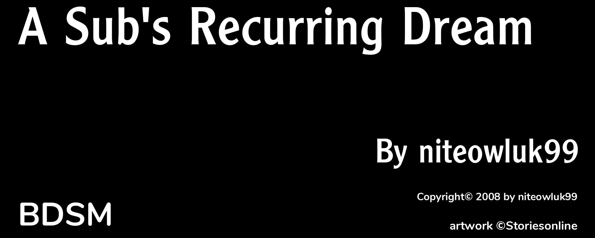 A Sub's Recurring Dream - Cover