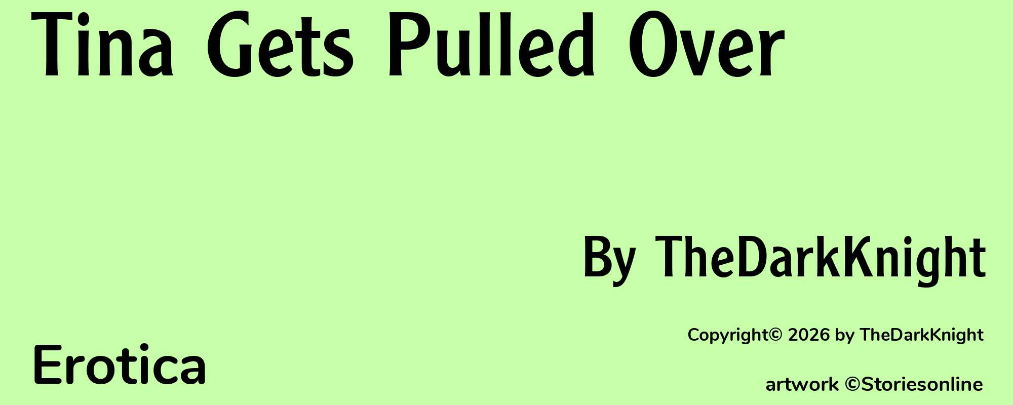 Tina Gets Pulled Over - Cover