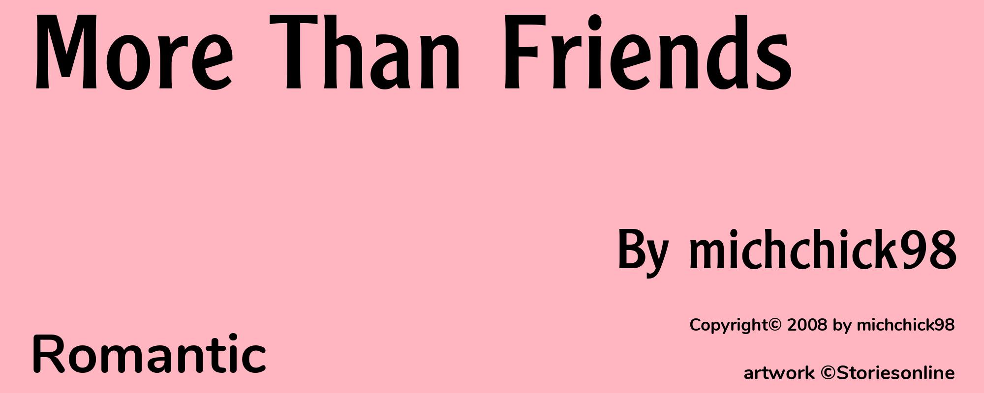 More Than Friends - Cover