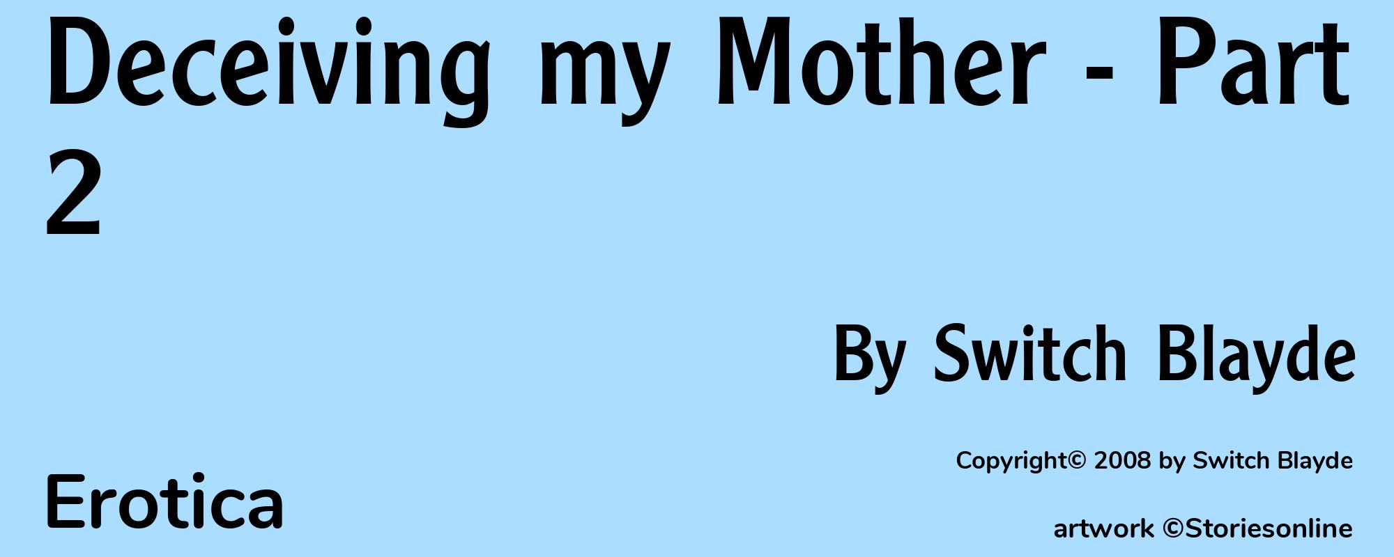 Deceiving my Mother - Part 2 - Cover