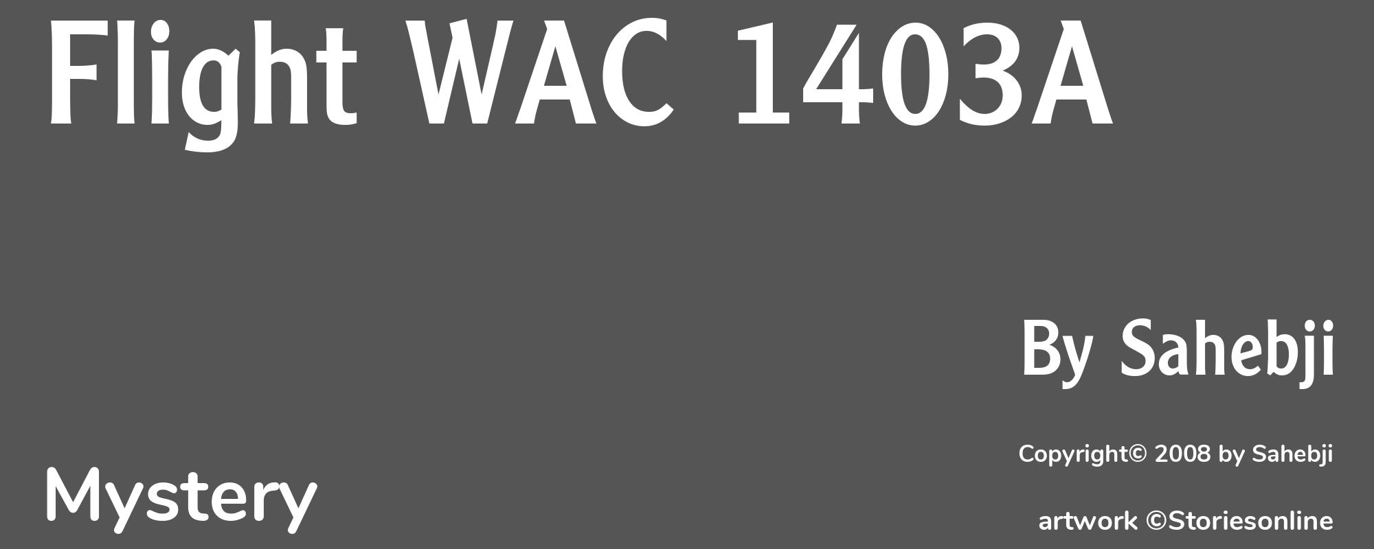 Flight WAC 1403A - Cover