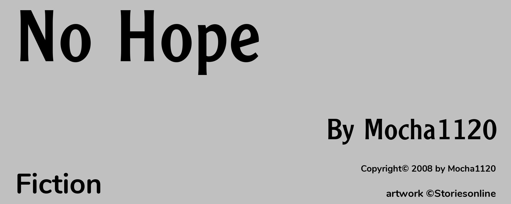 No Hope - Cover
