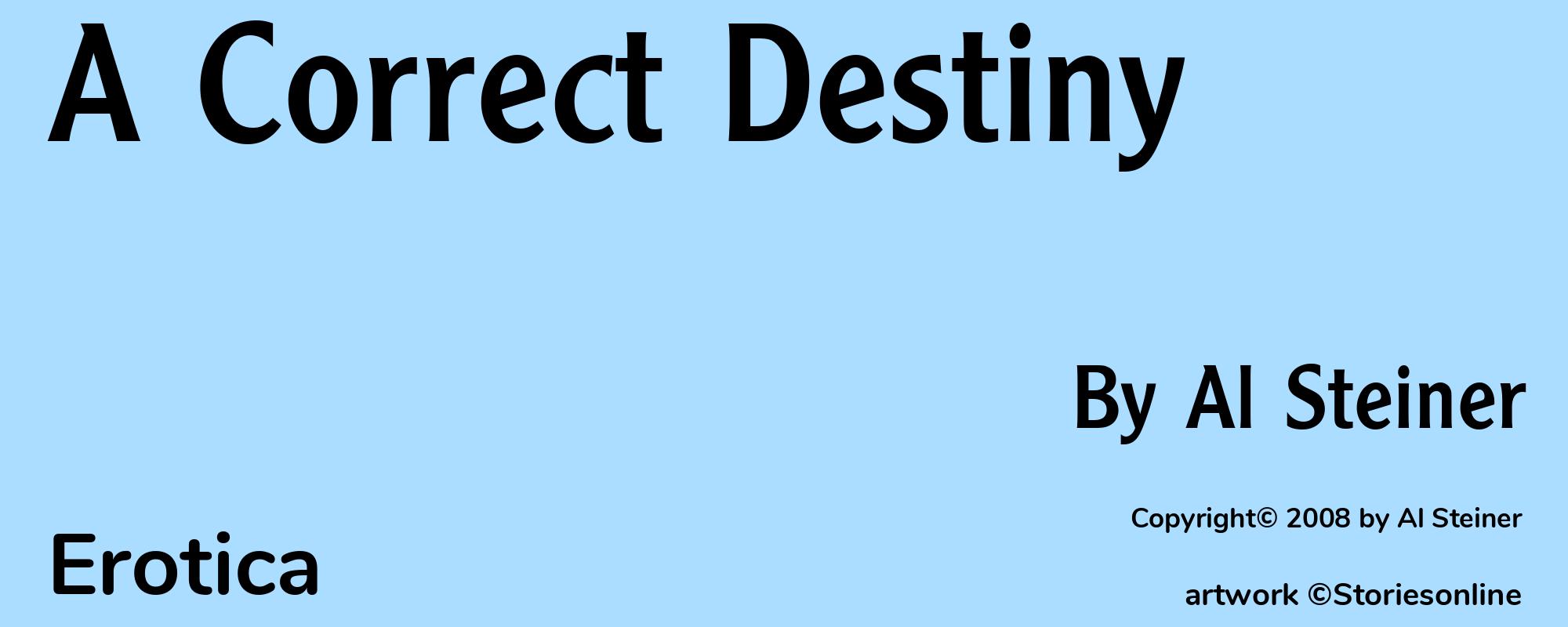 A Correct Destiny - Cover