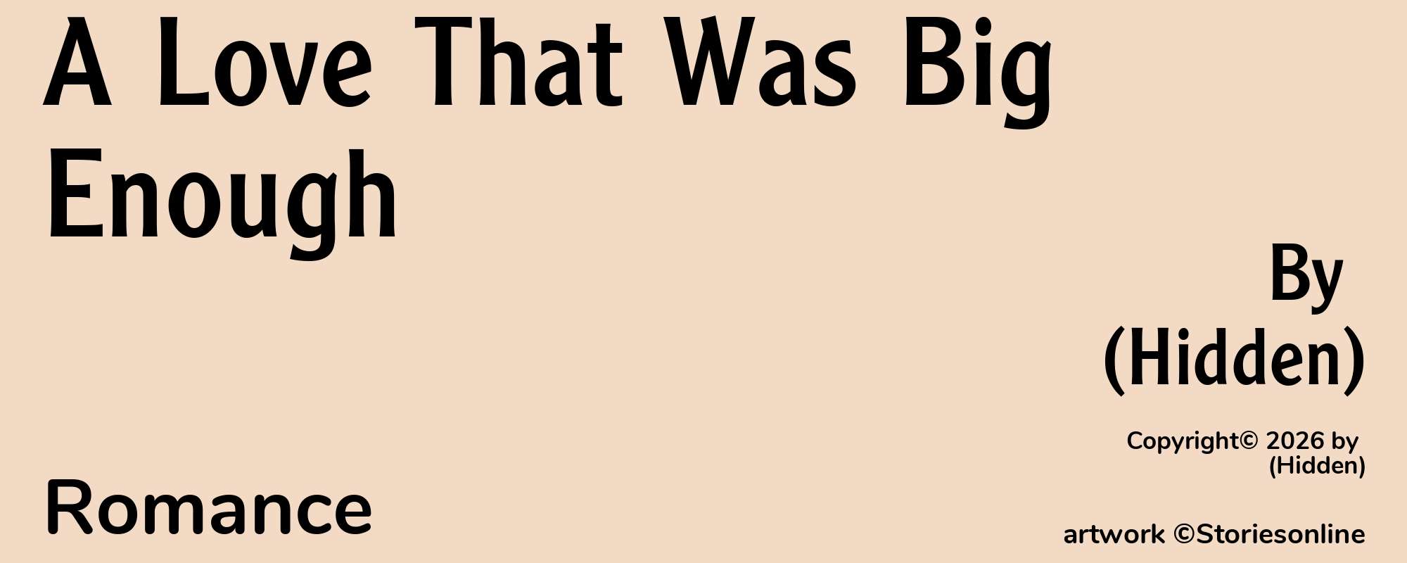 A Love That Was Big Enough - Cover