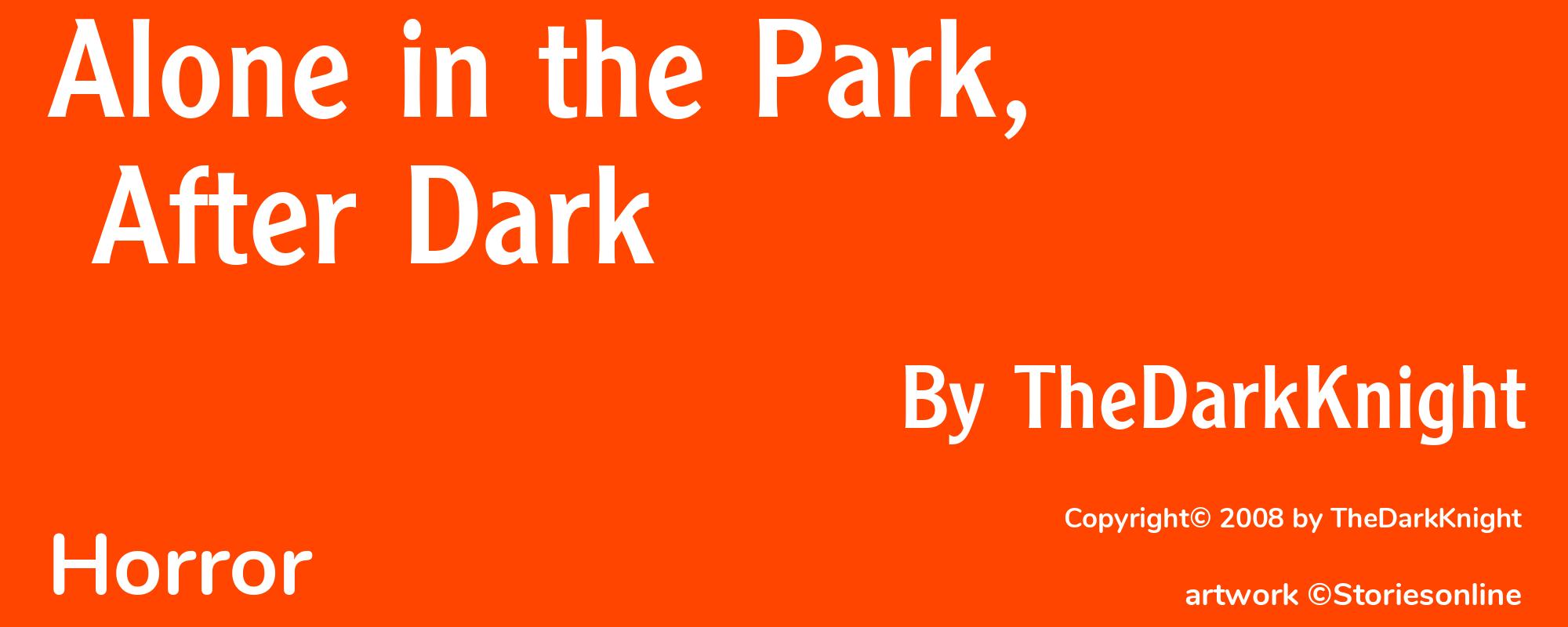 Alone in the Park, After Dark - Cover