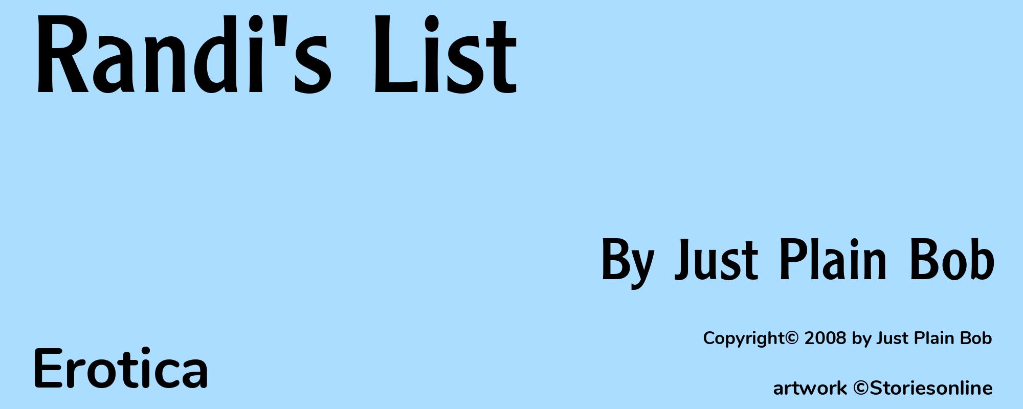 Randi's List - Cover