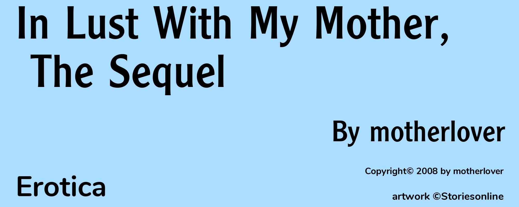 In Lust With My Mother, The Sequel - Cover