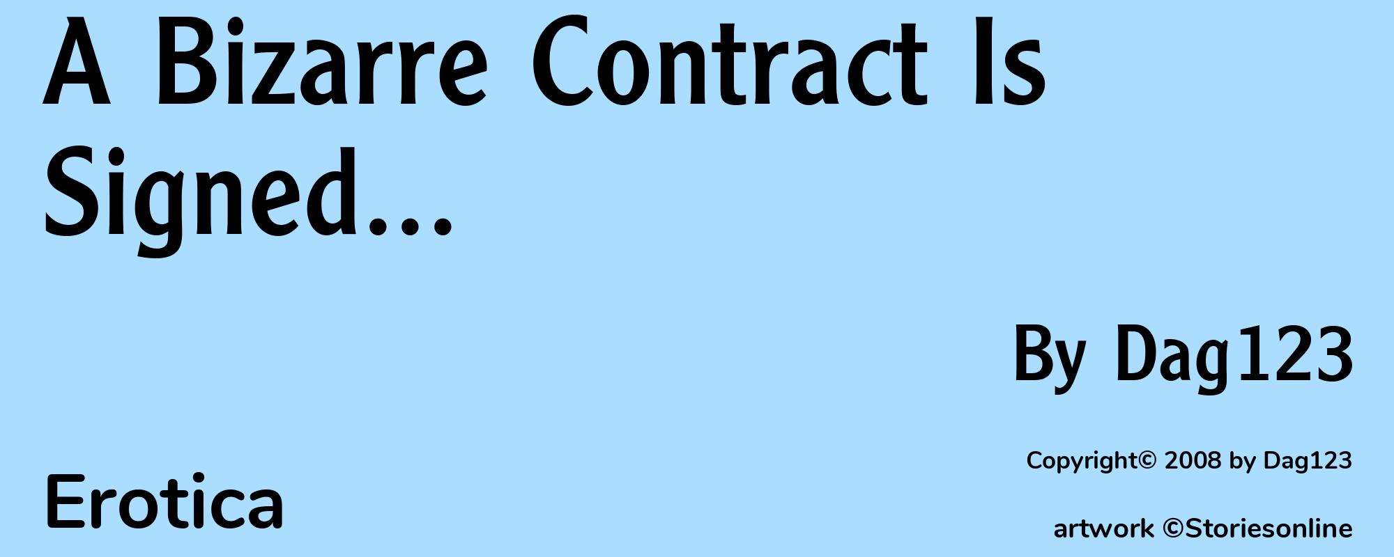 A Bizarre Contract Is Signed... - Cover