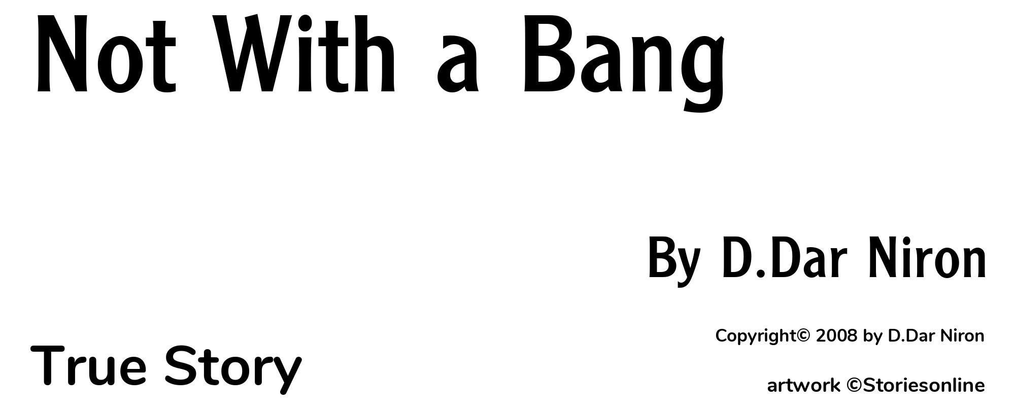 Not With a Bang - Cover