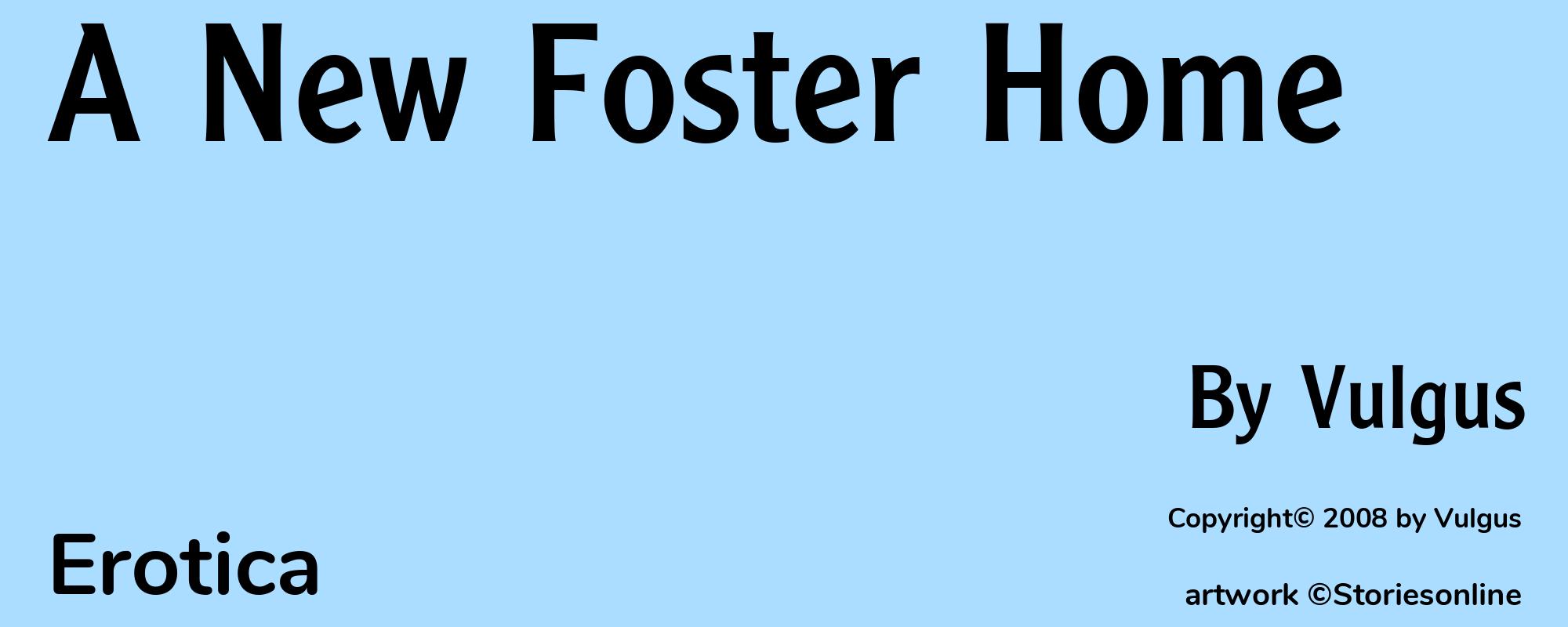 A New Foster Home - Cover