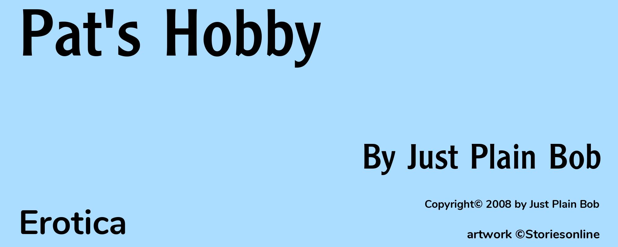 Pat's Hobby - Cover