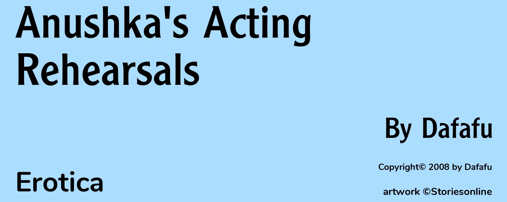 Anushka's Acting Rehearsals - Cover