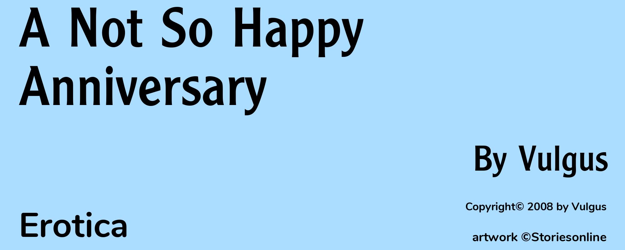 A Not So Happy Anniversary - Cover