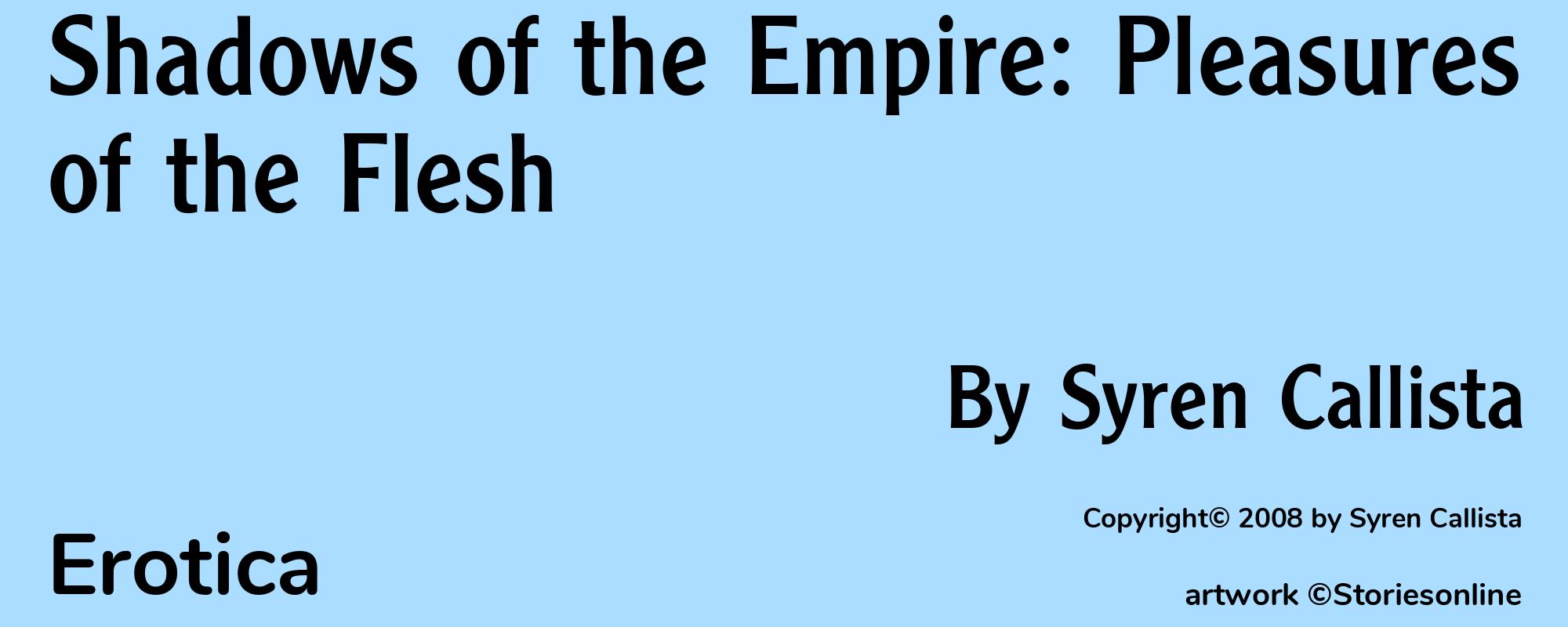 Shadows of the Empire: Pleasures of the Flesh - Cover