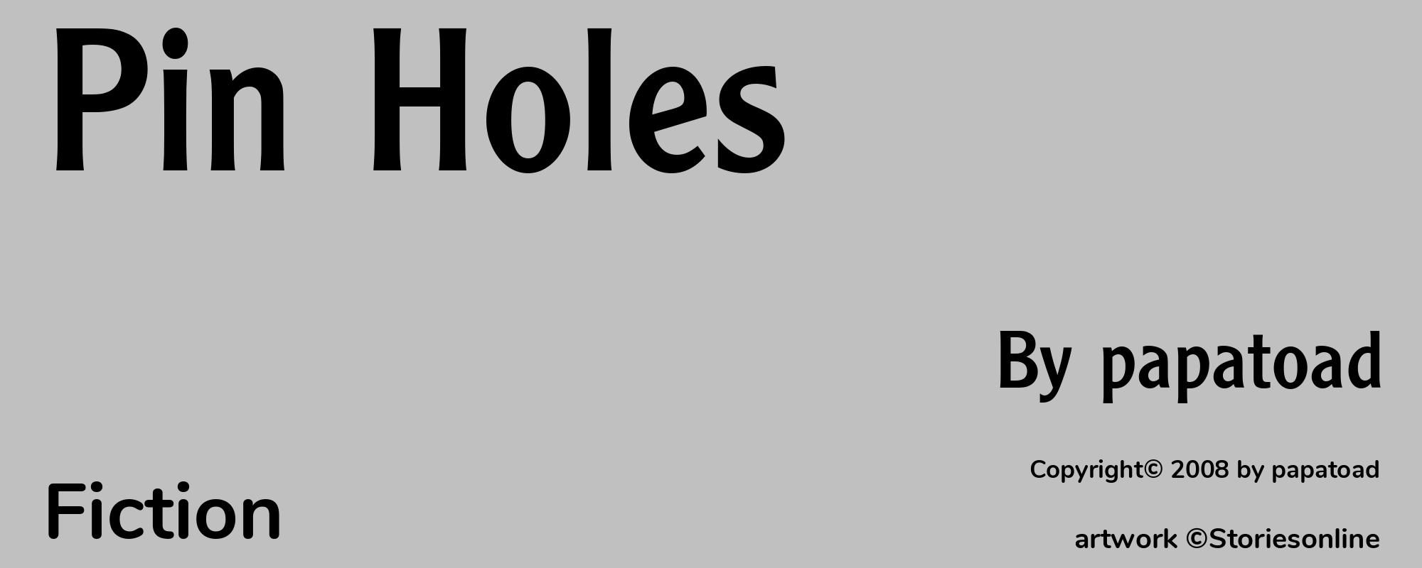 Pin Holes - Cover