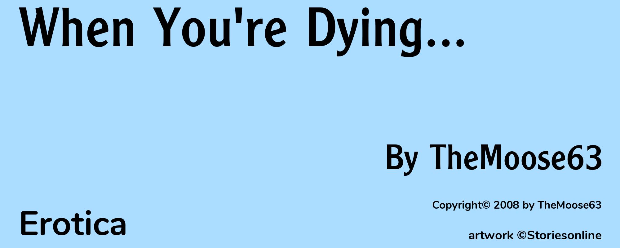 When You're Dying... - Cover
