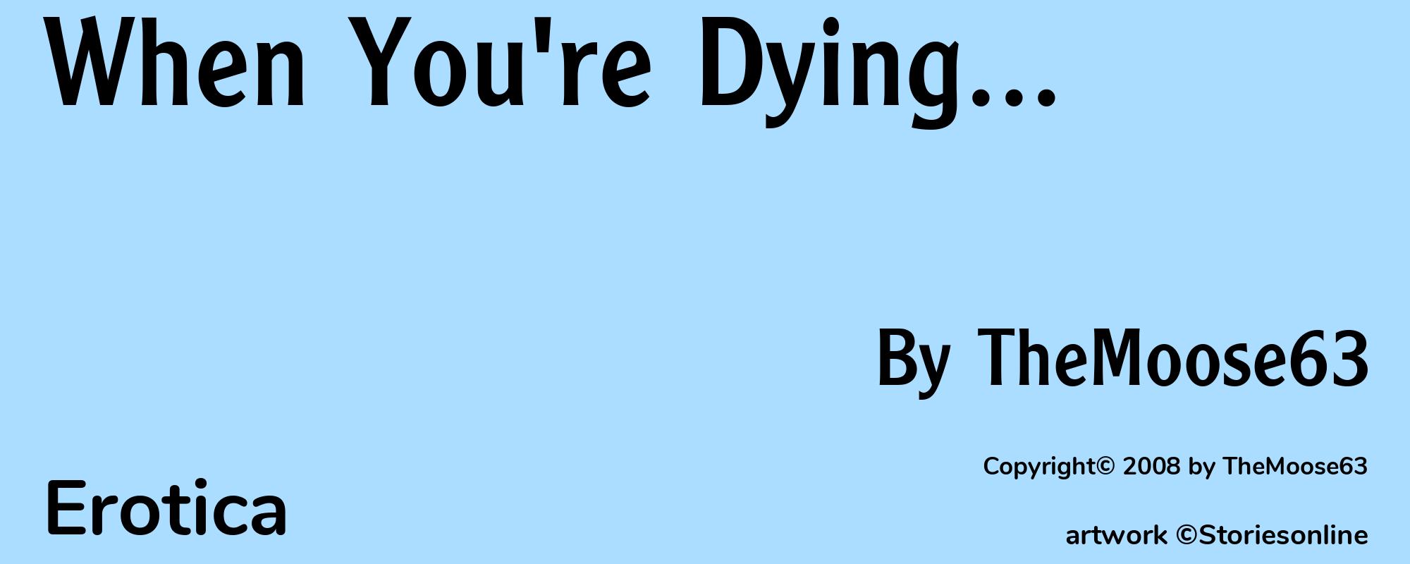 When You'Re Dying... - Cover