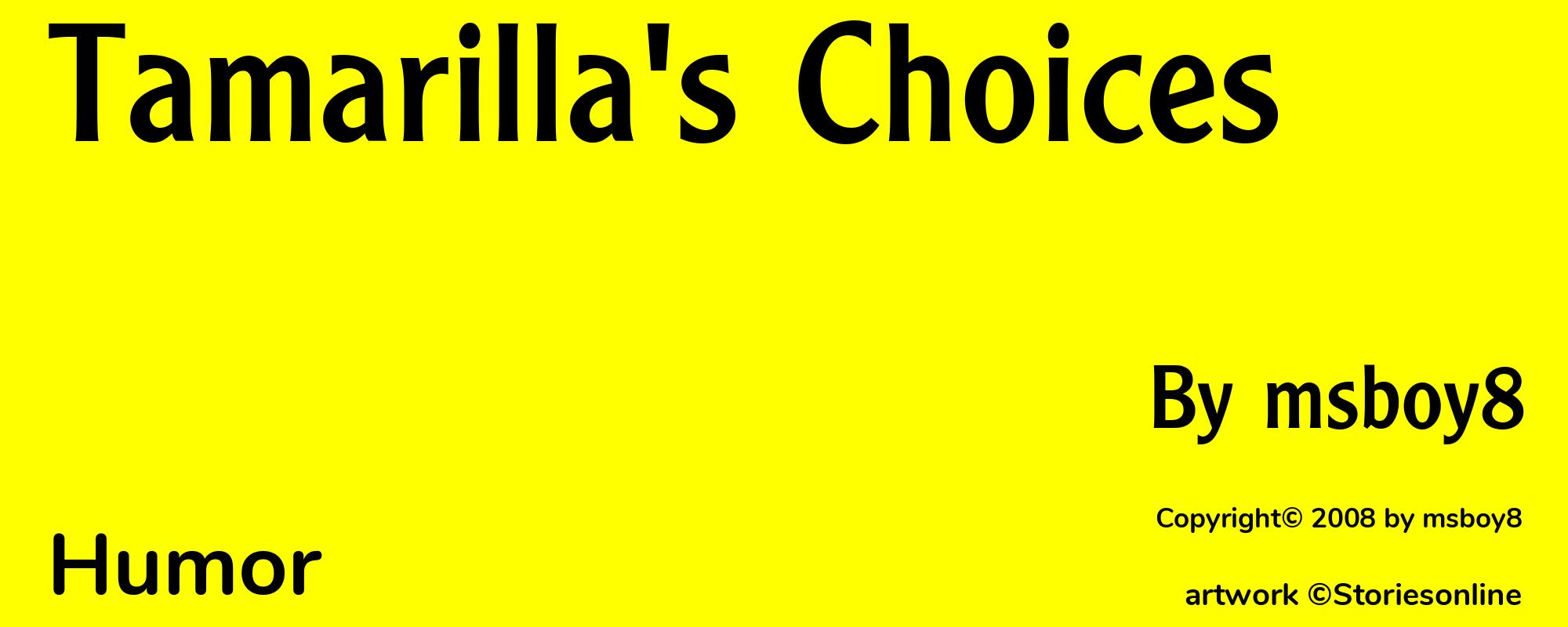 Tamarilla's Choices - Cover