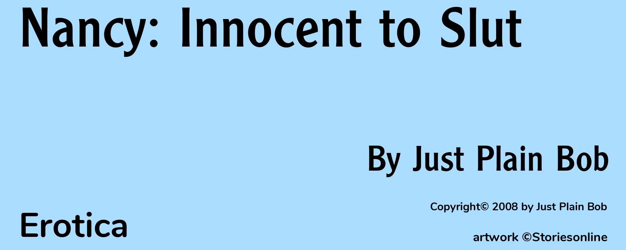 Nancy: Innocent to Slut - Cover