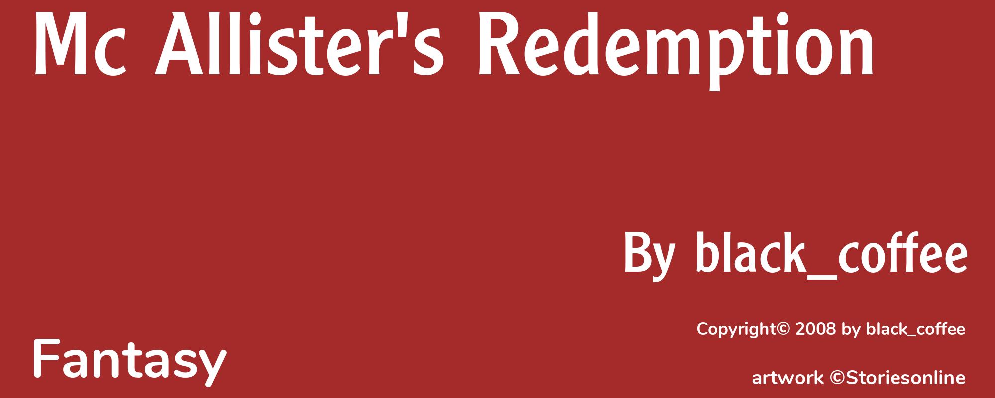 Mc Allister's Redemption - Cover