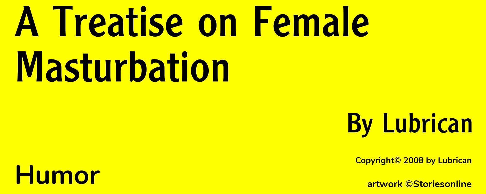 A Treatise on Female Masturbation - Cover