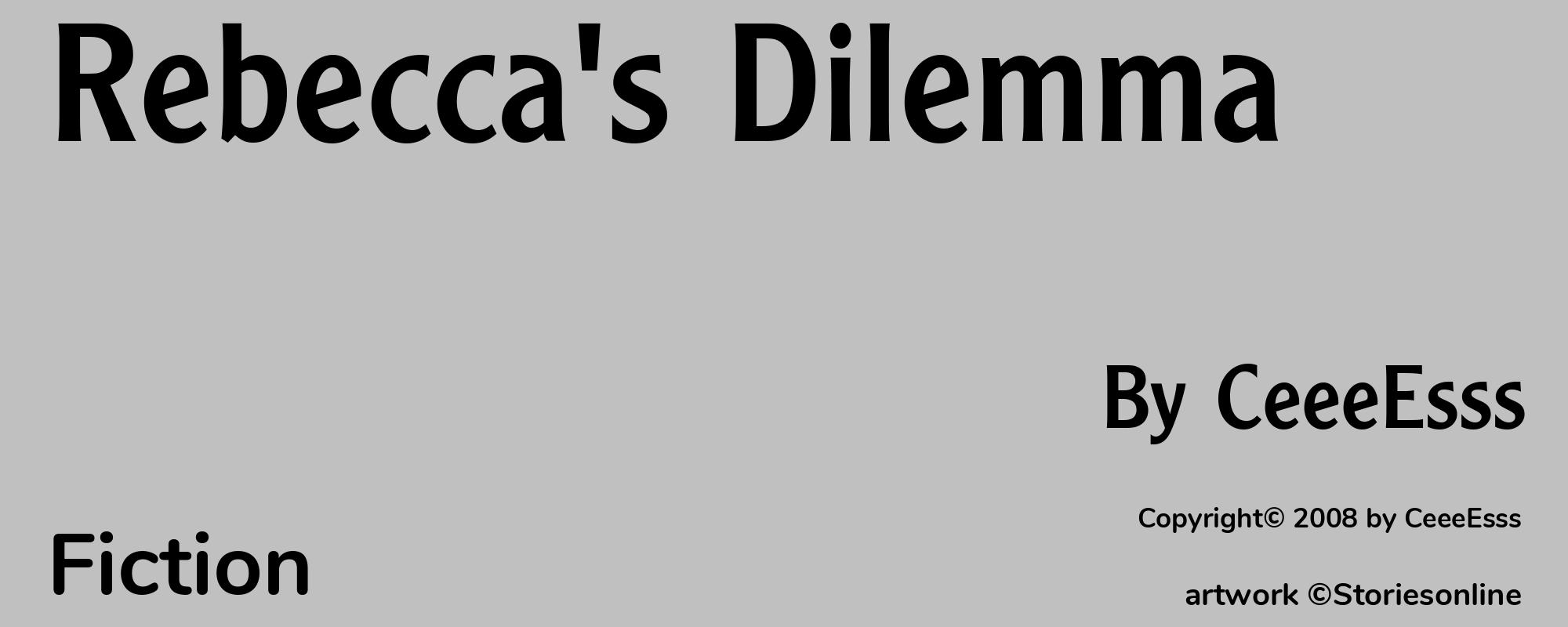 Rebecca's Dilemma - Cover