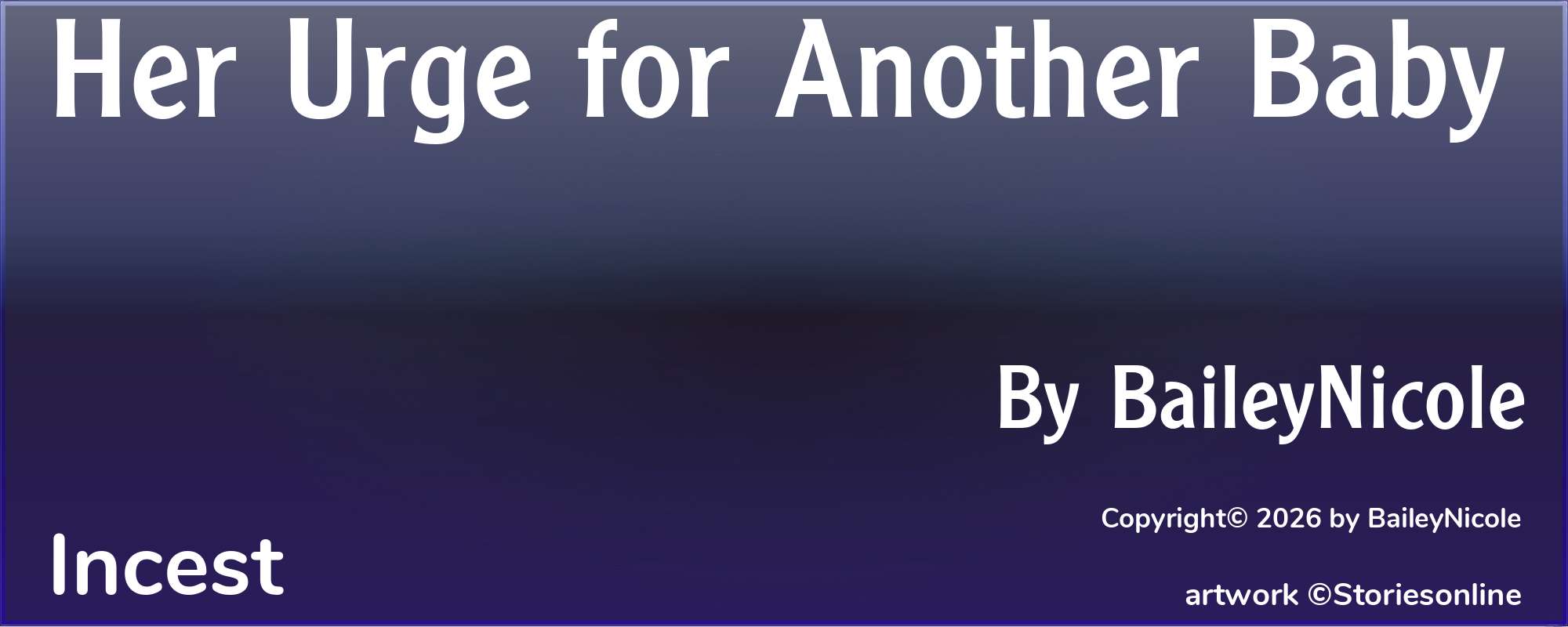 Her Urge for Another Baby - Cover