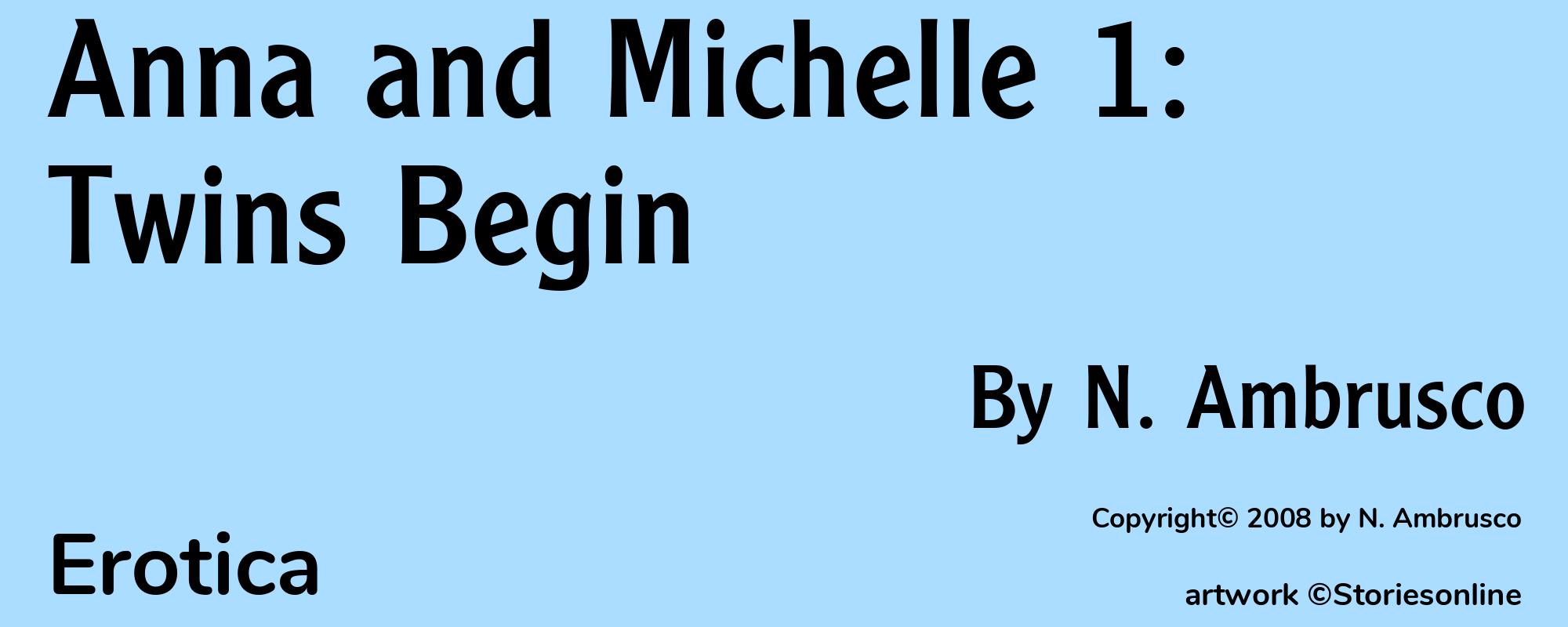 Anna and Michelle 1: Twins Begin - Cover