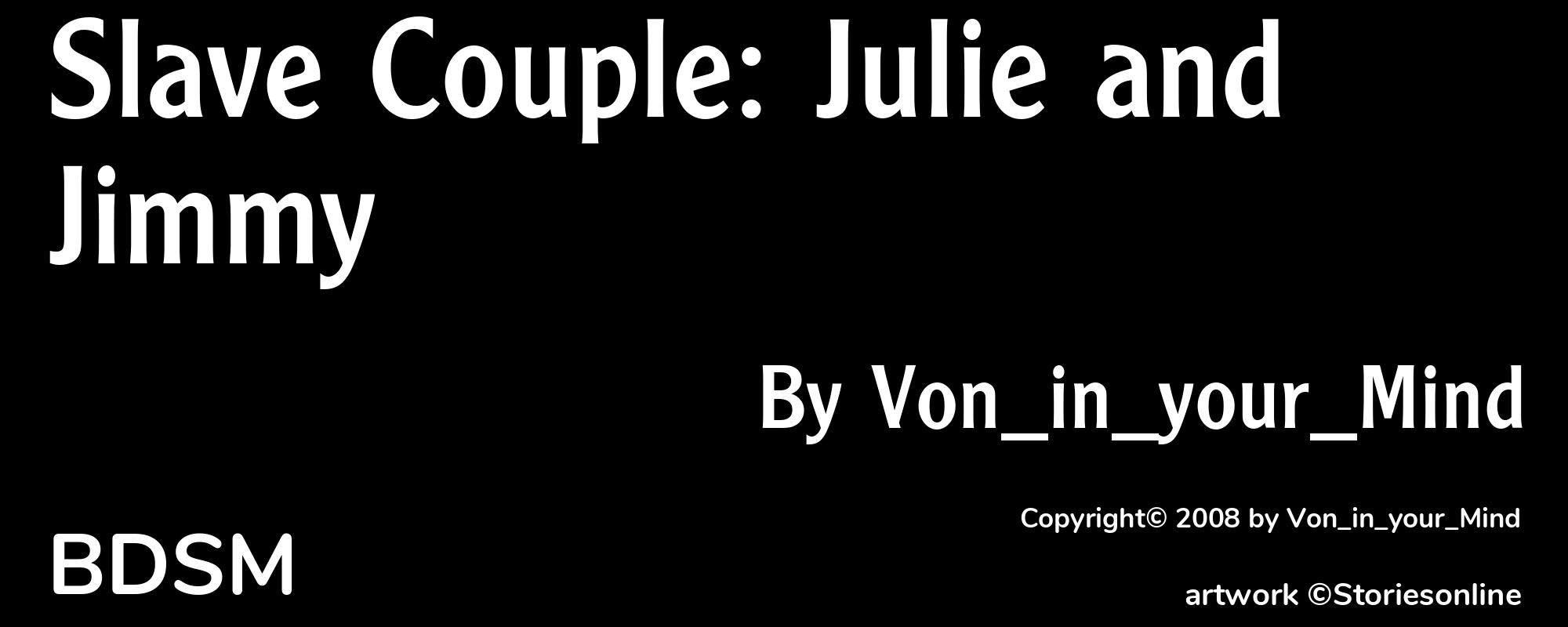 Slave Couple: Julie and Jimmy - Cover