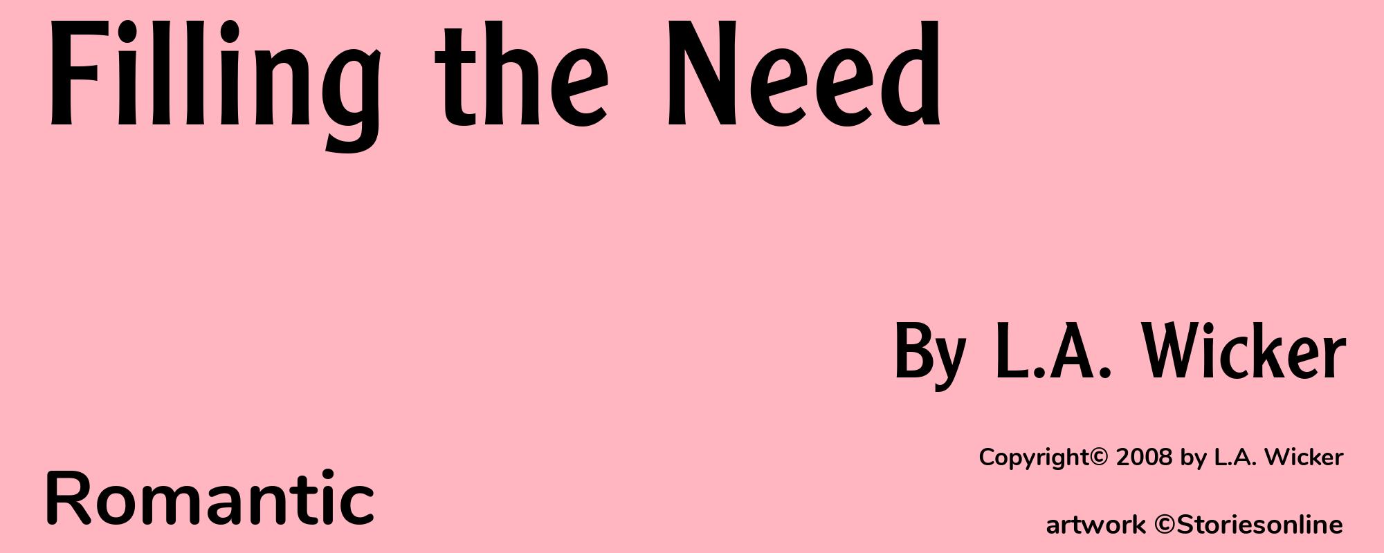 Filling the Need - Cover