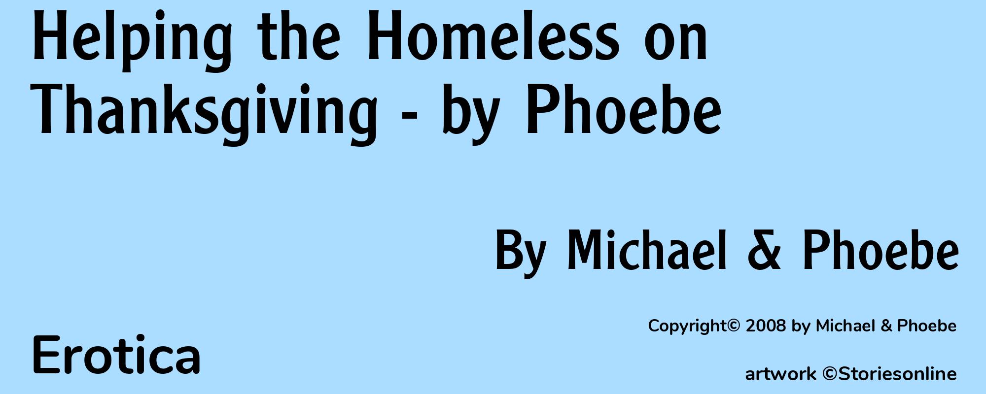 Helping the Homeless on Thanksgiving - by Phoebe - Cover
