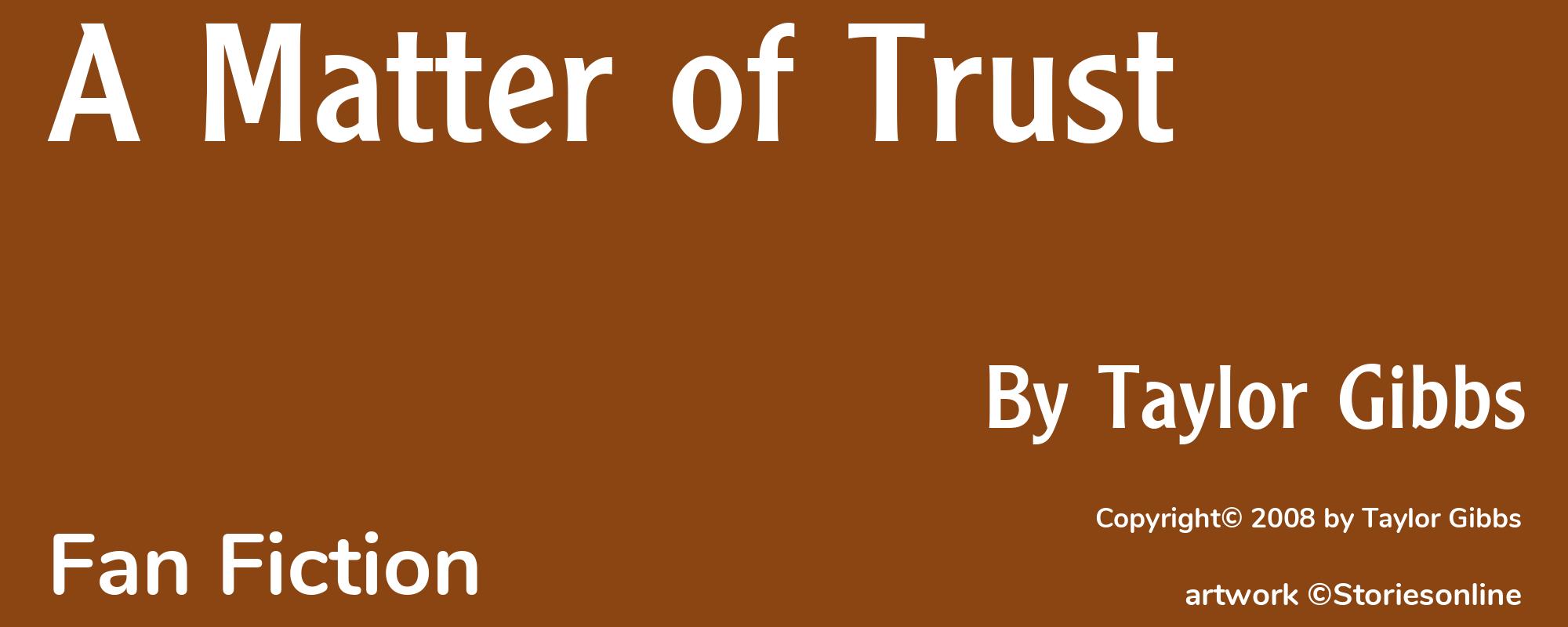 A Matter of Trust - Cover