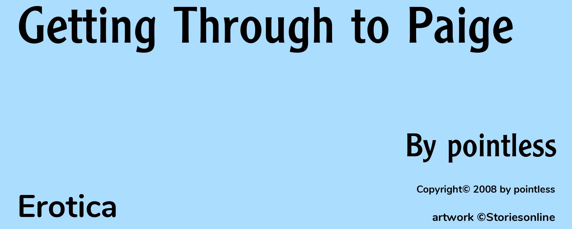 Getting Through to Paige - Cover