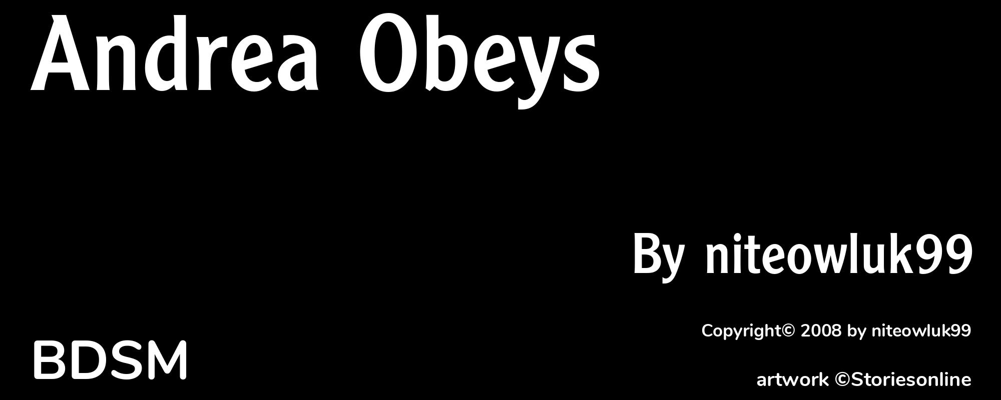 Andrea Obeys - Cover