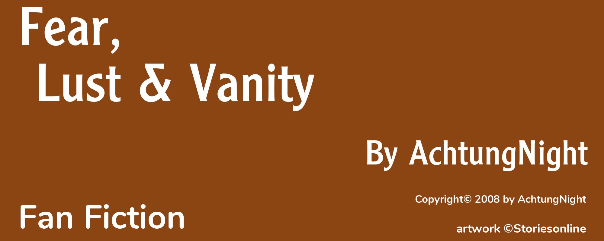 Fear, Lust & Vanity - Cover