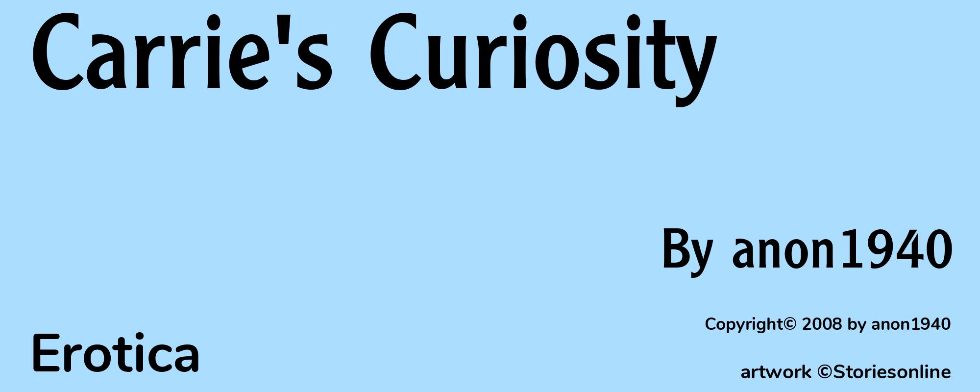 Carrie's Curiosity - Cover