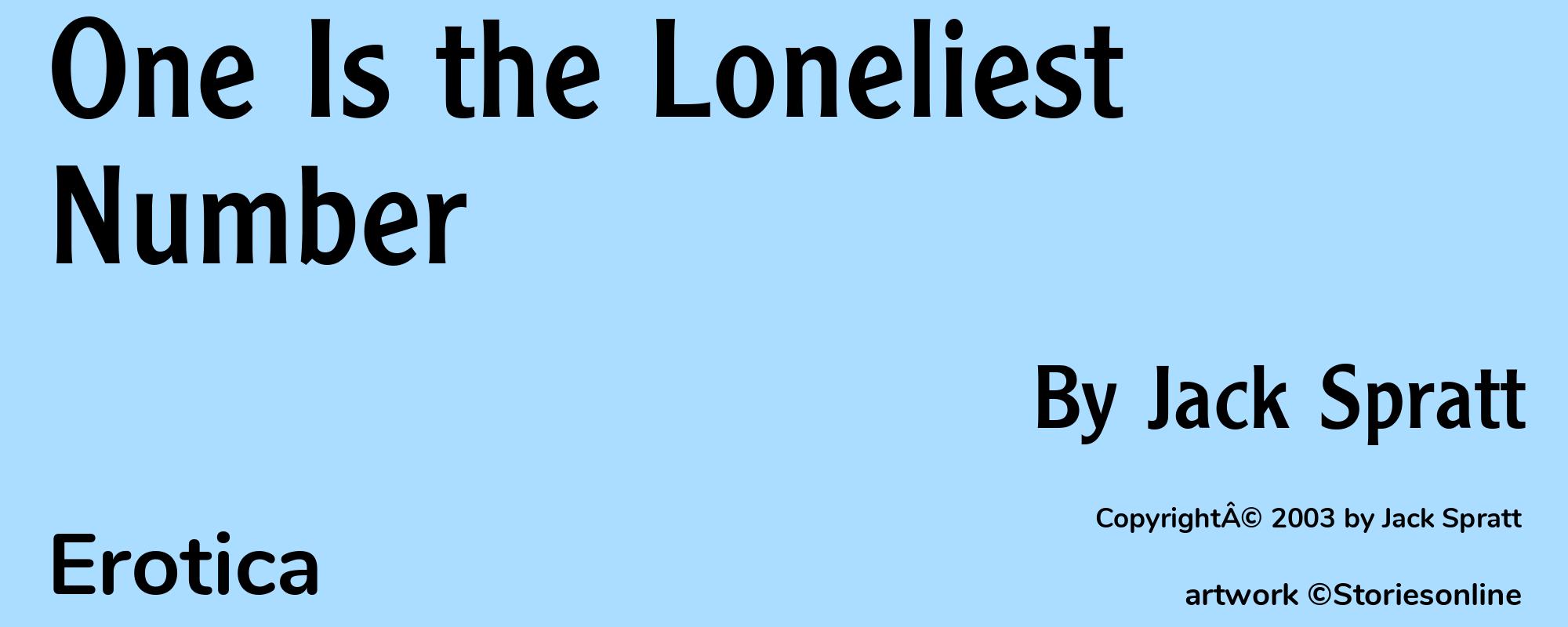 One Is the Loneliest Number - Cover