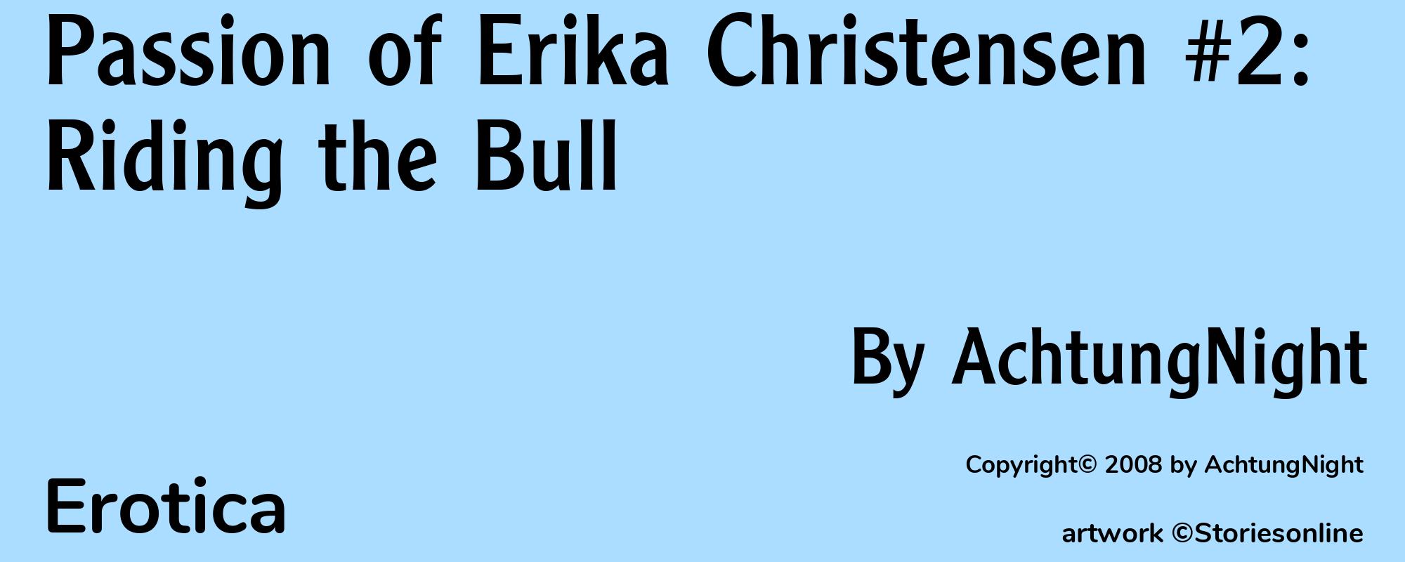 Passion of Erika Christensen #2: Riding the Bull - Cover