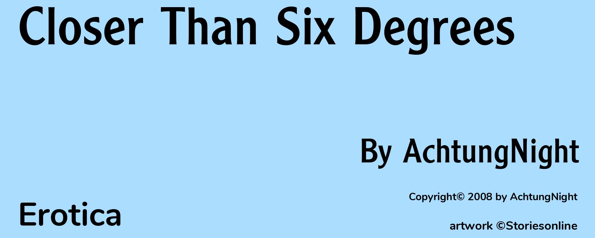 Closer Than Six Degrees - Cover