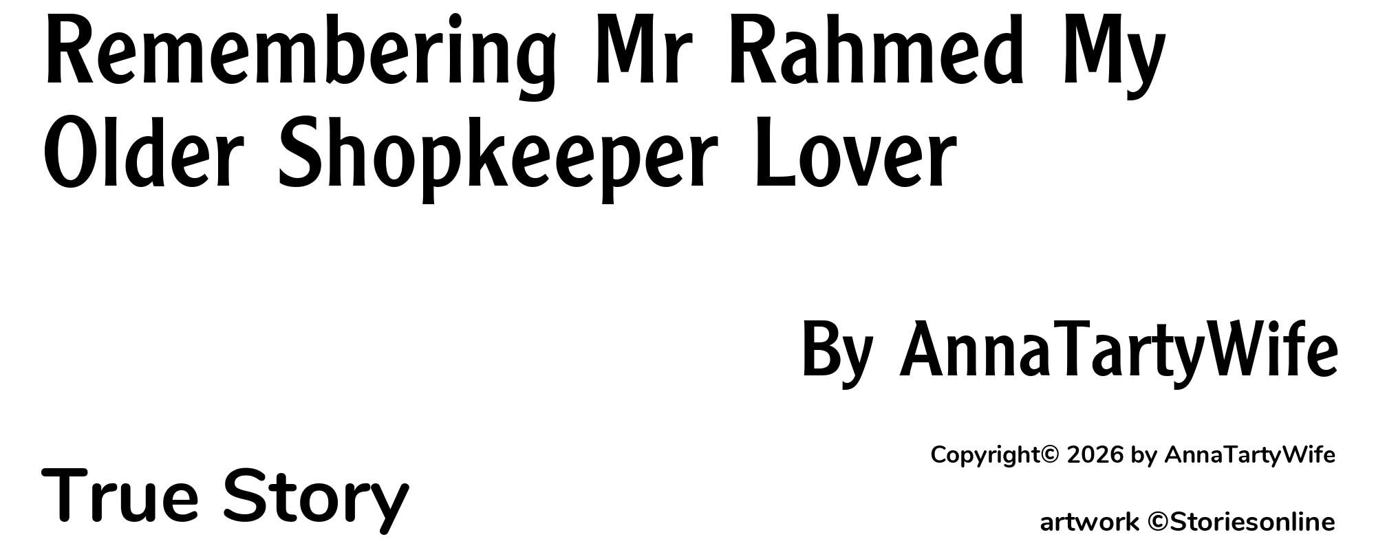 Remembering Mr Rahmed My Older Shopkeeper Lover - Cover