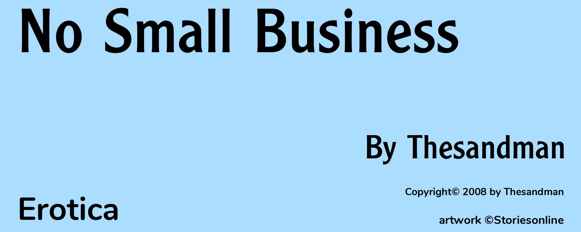 No Small Business - Cover