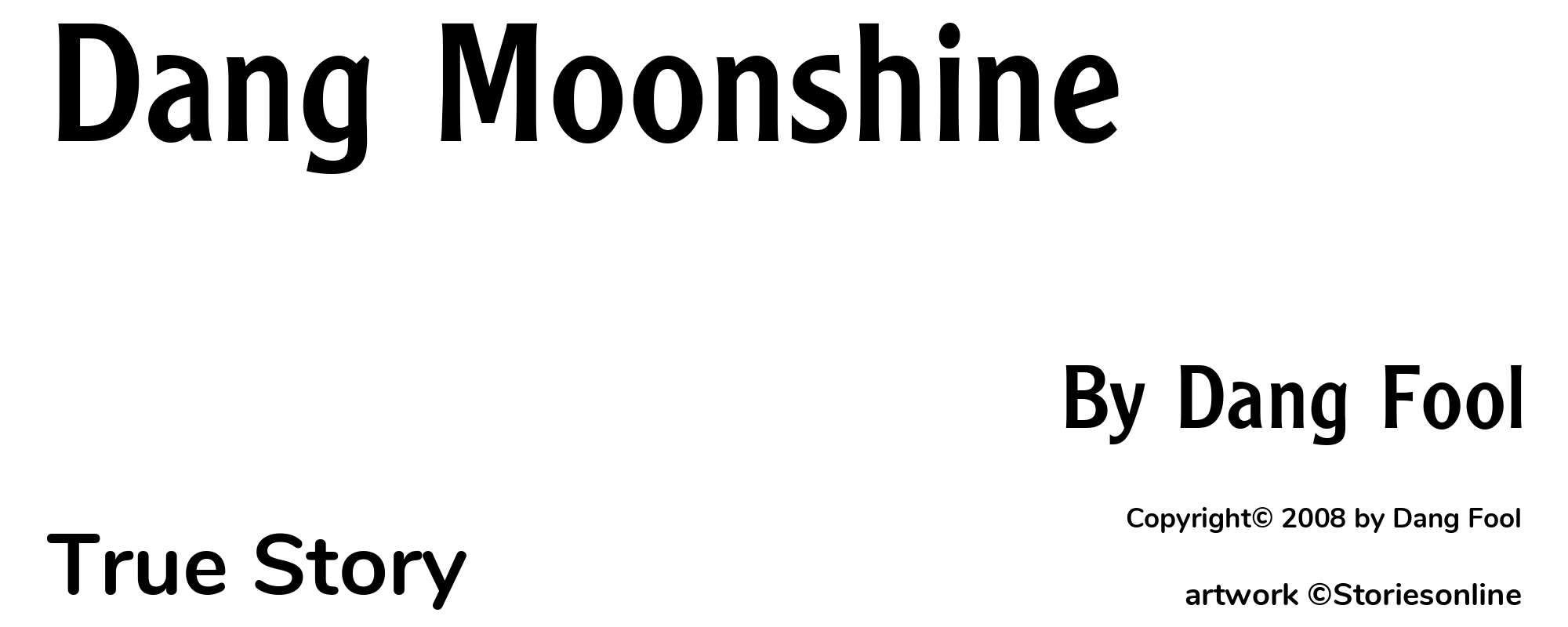 Dang Moonshine - Cover