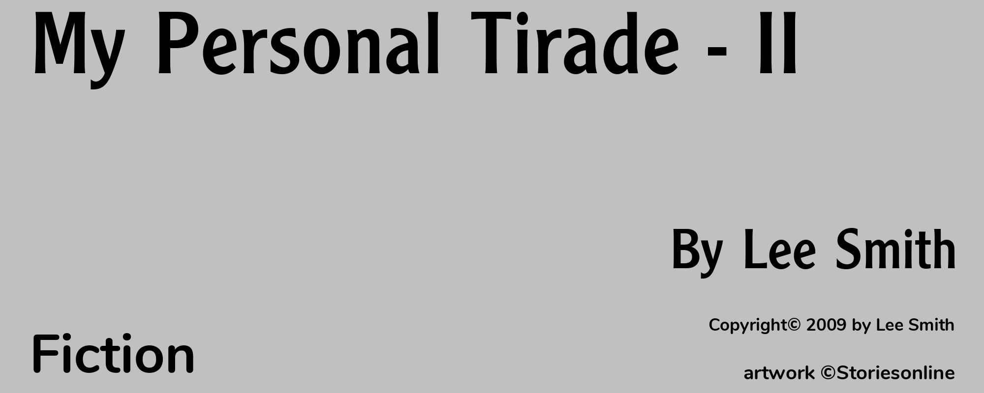 My Personal Tirade - II - Cover